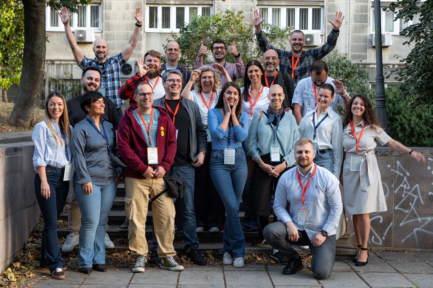 Roadmaps 2025 attendees gathered for a group photo outside ICT Hub